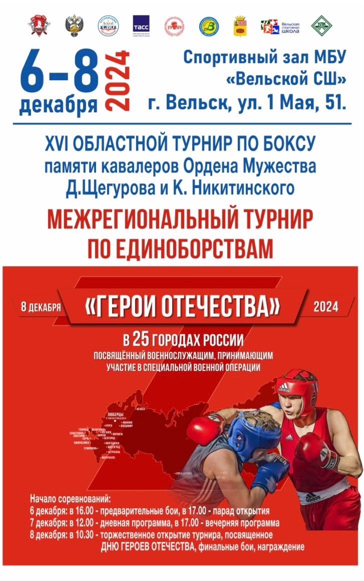 XVI областной турнир по боксу памяти кавалеров Ордена Мужества Д. Щегурова и К. Никитинского.